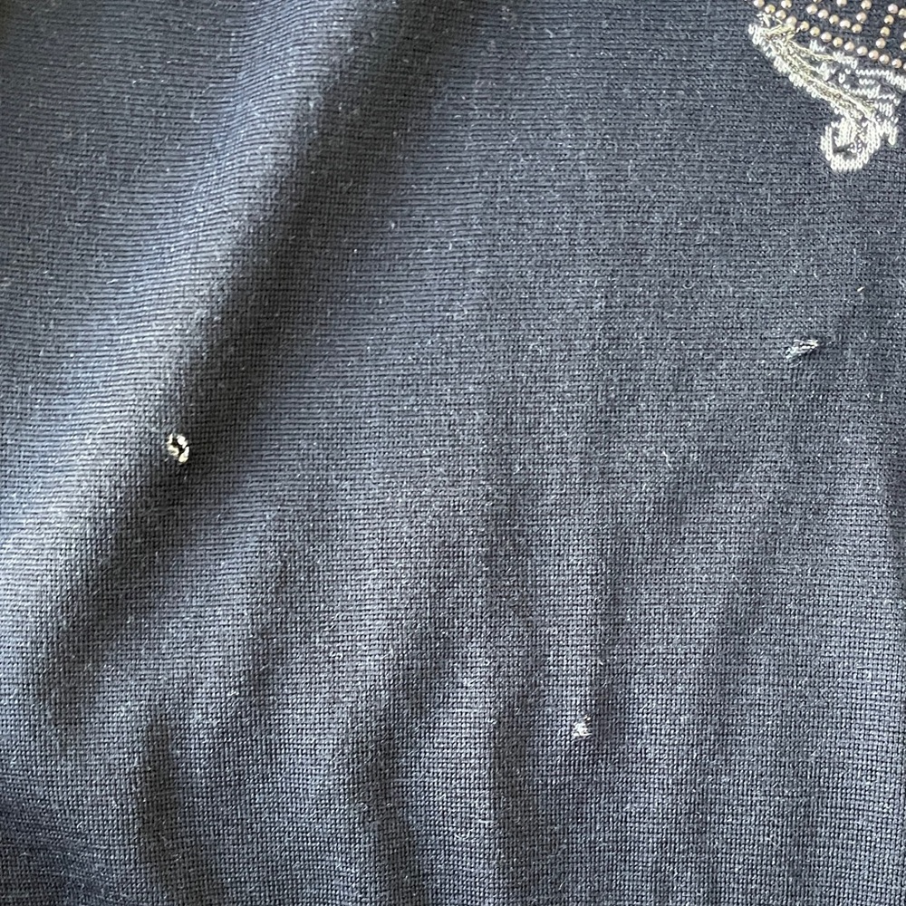 Versace Men's Navy Sweater with Silver Medusa Design - Picture 6 of 9